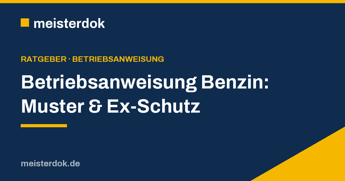 Betriebsanweisung Benzin: Muster & Ex-Schutz