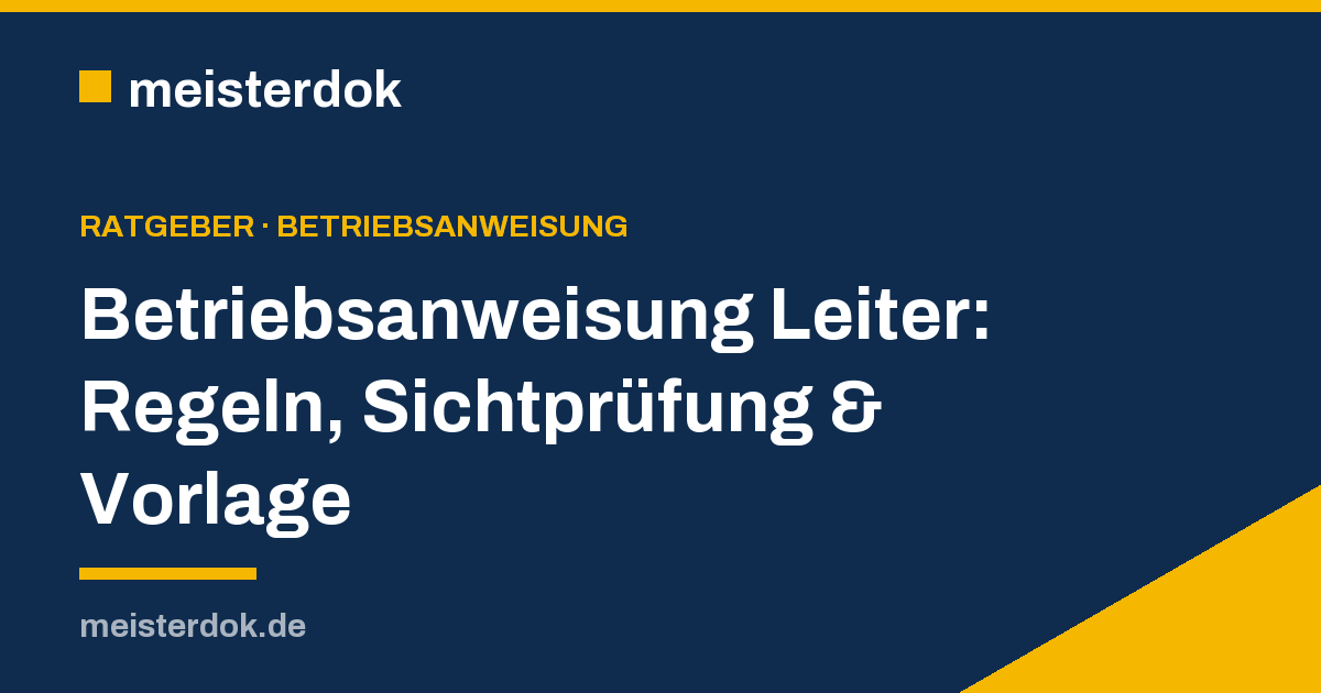 Betriebsanweisung Leiter: Regeln, Sichtprüfung & Vorlage