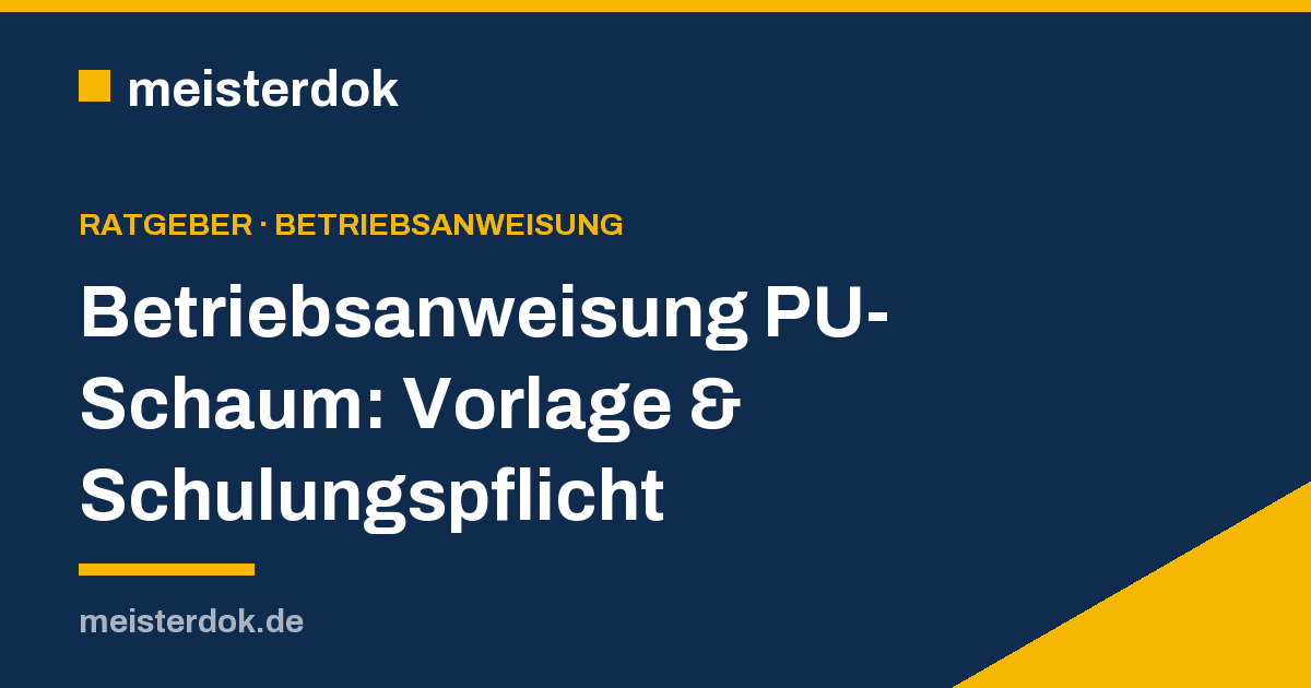Betriebsanweisung PU-Schaum: Vorlage & Schulungspflicht