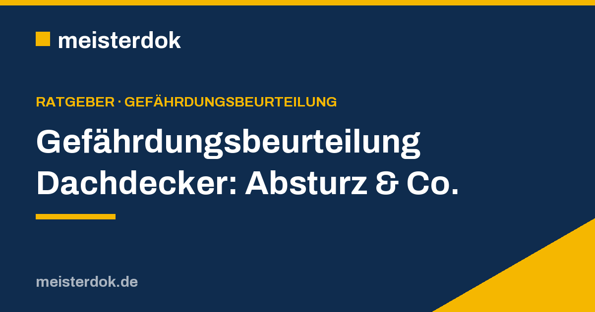 Gefährdungsbeurteilung Dachdecker: Absturz & Co.